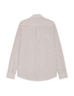 Light Oxford Striped Shirt Chocolate Truffle Red