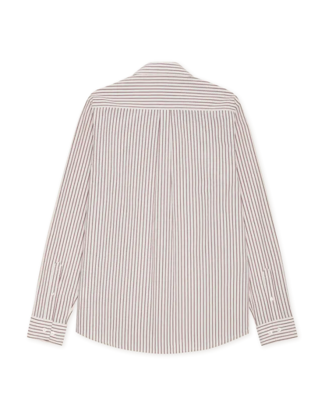 Light Oxford Striped Shirt Chocolate Truffle Red