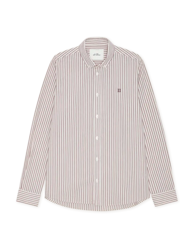 Light Oxford Striped Shirt Chocolate Truffle Red
