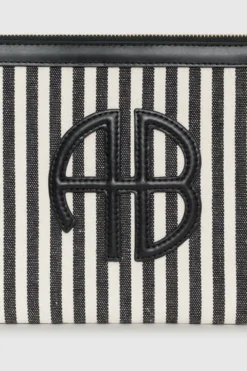 Lili Pouch White And Black Stripe