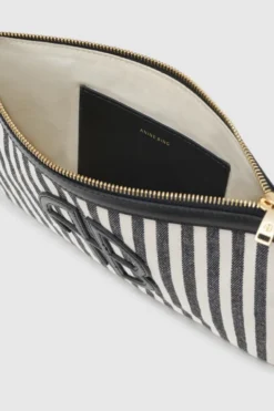 Lili Pouch White And Black Stripe