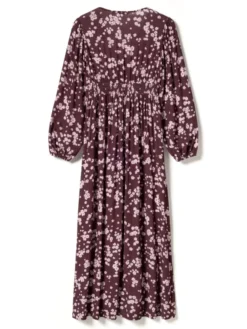 Lilith Maxi Dress Deja Burgundy Print