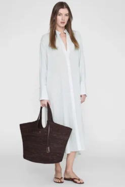 Lili Tote Raphia Dark Brown