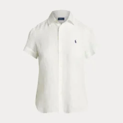 Linen Short Sleeve Shirt Classic Oxford White