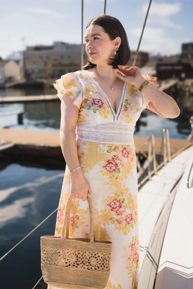 Linen V-Neck Dress Amore