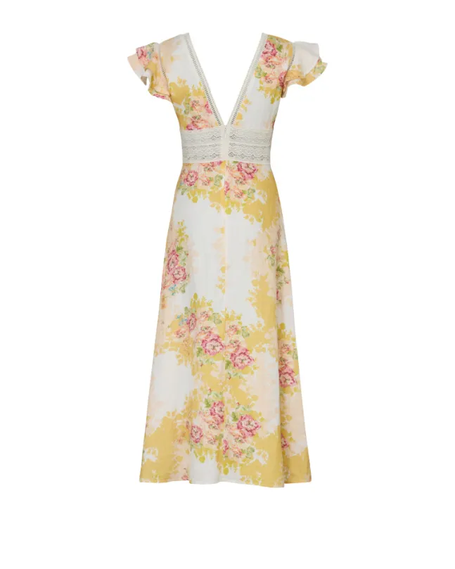 Linen V-Neck Dress Amore
