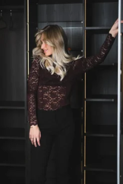 Liza Laceflower Blouse Burgundy