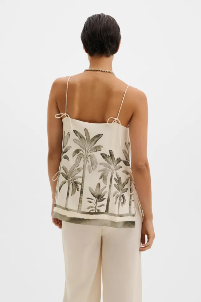 Lizly Beaded Strappy Top Palm