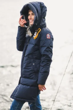 Longbear Hooded Down Coat Blue Navy