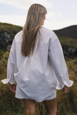 Loose Stripe Shirt Ecru Stripe