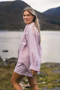 Loose Stripe Shirt Pink Mix
