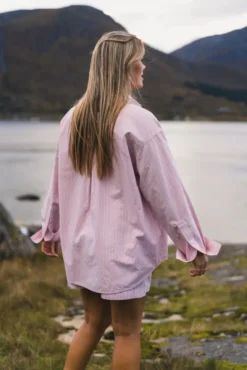 Loose Stripe Shirt Pink Mix