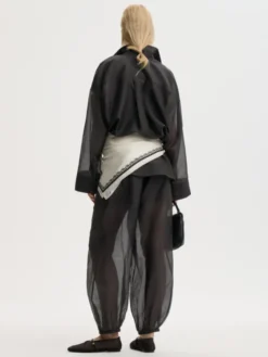Lumas Silk Organza Trousers Black
