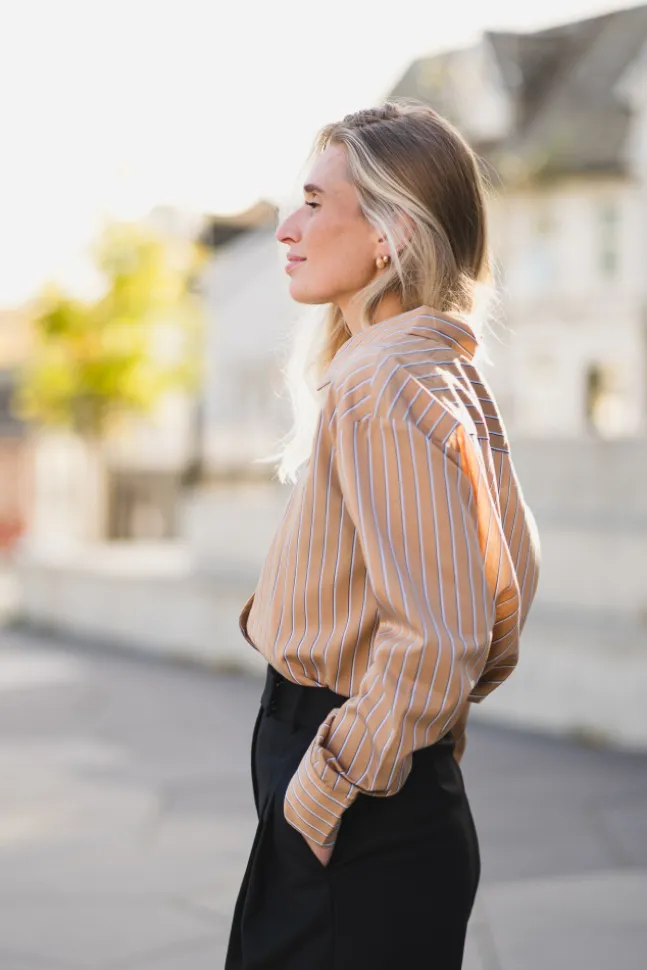 Lume Shirt Cognac Stripe