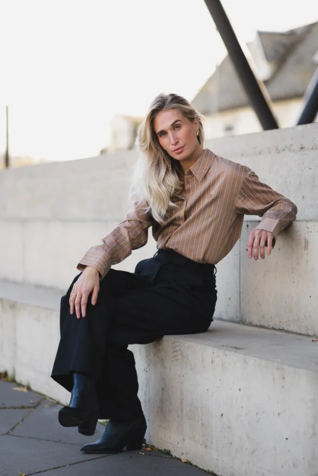 Lume Shirt Cognac Stripe