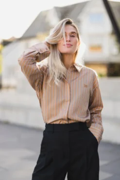 Lume Shirt Cognac Stripe