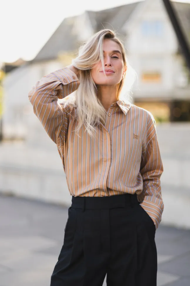 Lume Shirt Cognac Stripe
