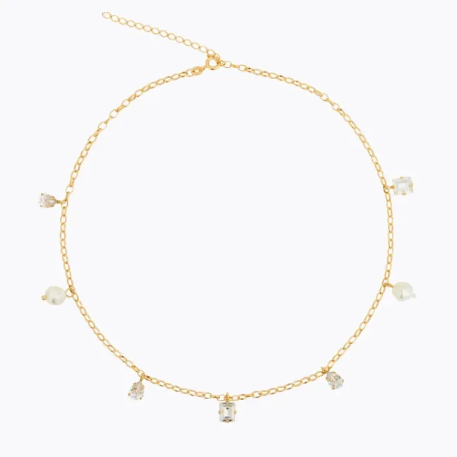 Lumina Necklace Gold Pearl/Crystal
