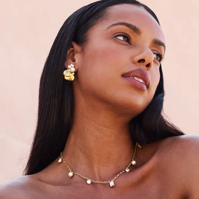 Lumina Necklace Gold Pearl/Crystal