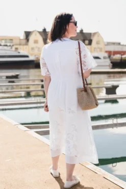 Lunette Emb Dress White