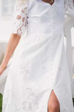 Lunette Emb Dress White