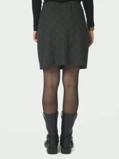 Lunna Check Short Skirt Antracit