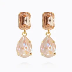 Lydia Short Earrings Gold Ivory Cream Delite