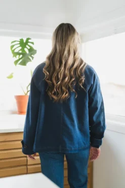Mable Minona Short Coat Dark Blue Denim