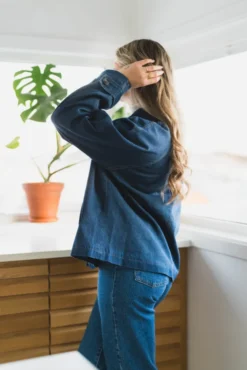 Mable Minona Short Coat Dark Blue Denim