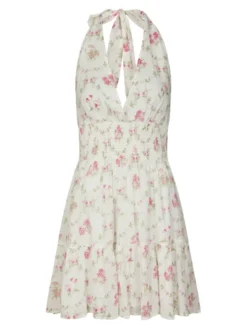 Magda Spring Flower Dress Offwhite