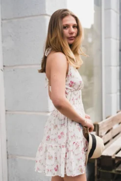 Magda Spring Flower Dress Offwhite
