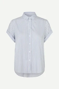 Majan SS Shirt 9942 Gray Dawn Small Stripe