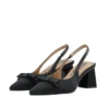 Maralyn Bow Slingback Satin Black