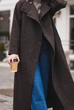 Marcel Mini Check Coat Brown
