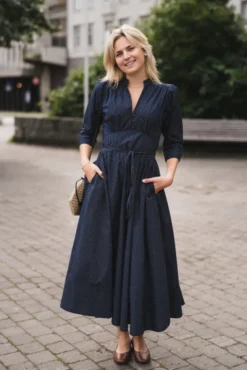 Maria Dress Pinstripe