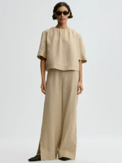 Marian Linen Top Old Beige