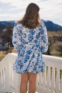 Marise Print Dress Light Blue