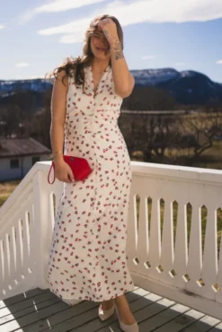 Maris Flower Dress Offwhite
