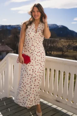Maris Flower Dress Offwhite