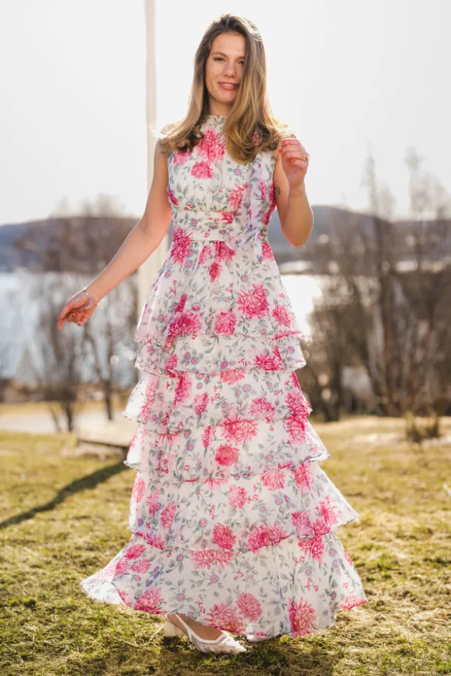 Marli Big Flower Dress Creme