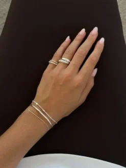 Marquise Stacker Ring Silver