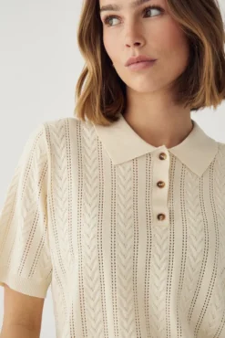Mecca Knit Polo Ivory