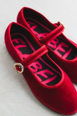 Mellark Mary Jane Velvet Red