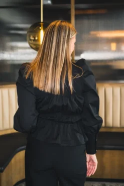Mercia Mix Bustier Blouse Black
