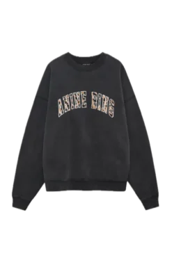 Miles Sweatshirt Anine Bing Leopard Washed Black