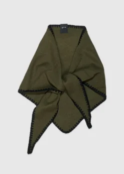 Mina Stitched Merino Scarf Army