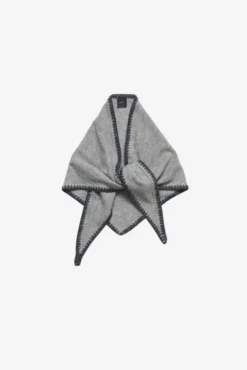 Mina Stitched Merino Scarf Light Grey Melange