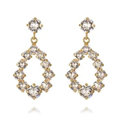 Mini Delia Earrings Gold Crystal