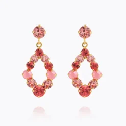 Mini Delia Earrings Gold Light Coral Combo