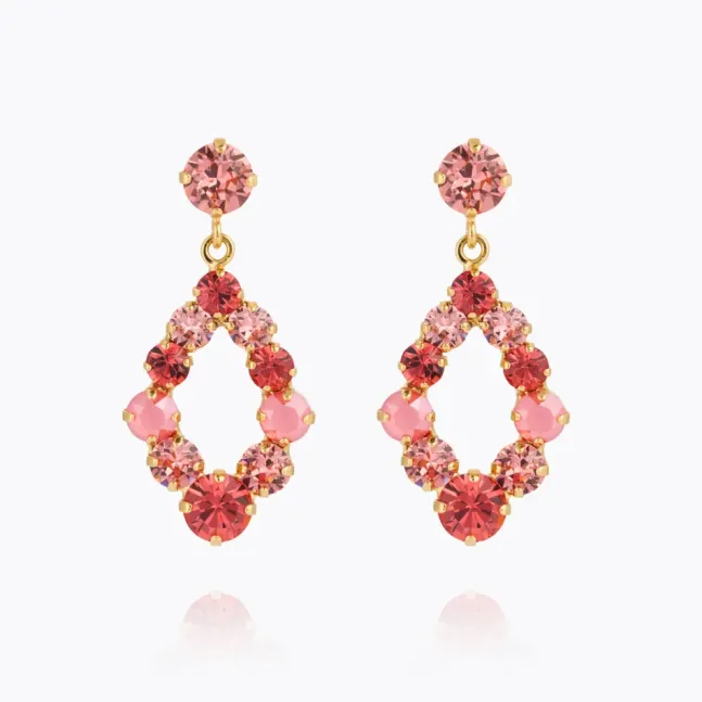 Mini Delia Earrings Gold Light Coral Combo